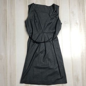 Talbots Grey Sheath Dress with Bow Belt
